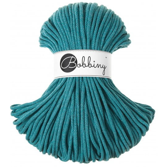 Sznurek pleciony bawełniany Bobbiny Premium / Morski / Teal / 5mm / 100m