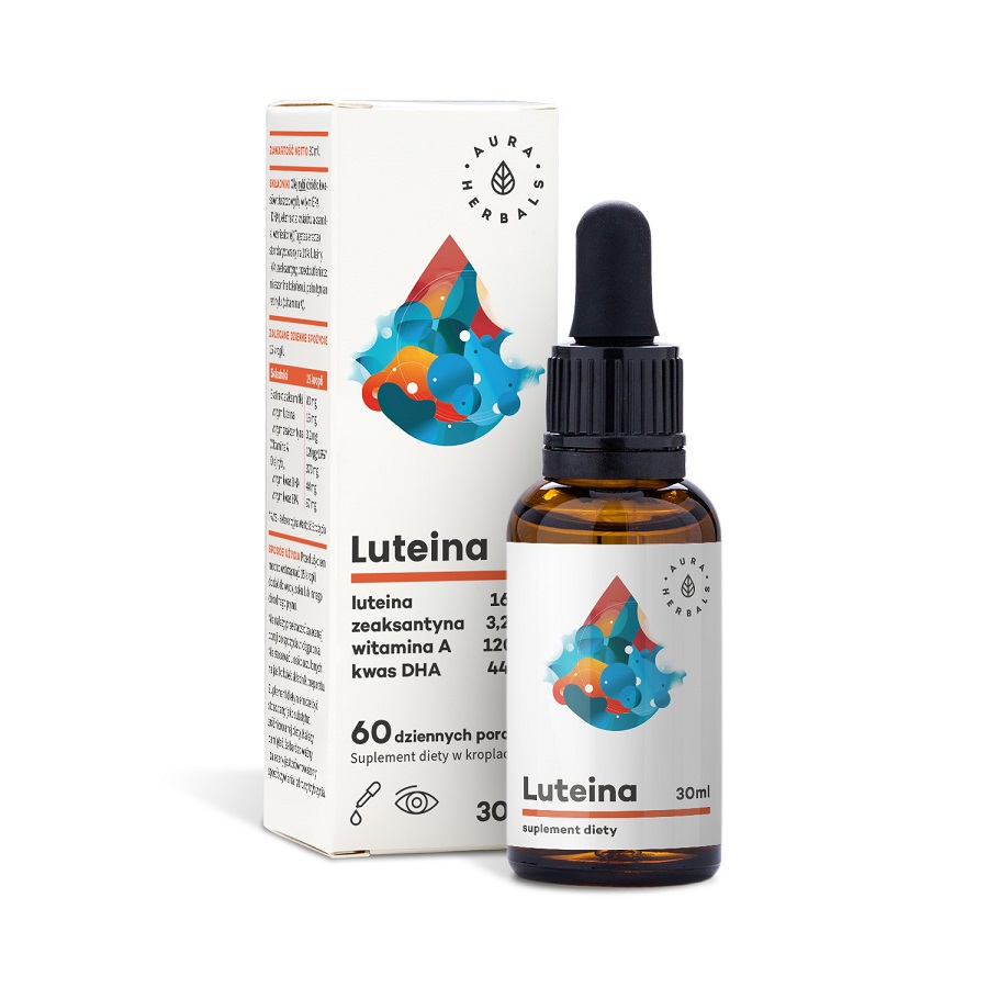 AURA HERBALS Luteina + Witamina A + DHA + Zeaksantyna, krople, 30ml - >>> DARMOWA od 99zł