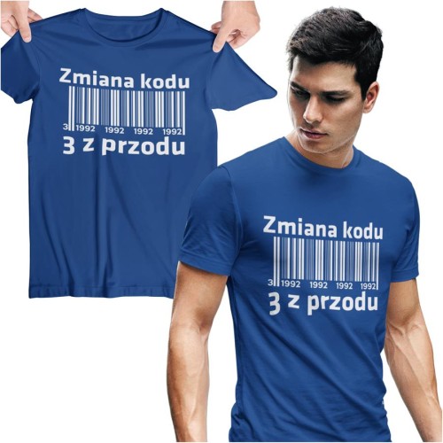 Koszulka na urodziny na 30 trzydziestkę z napisem Zmiana kodu 3 z przodu