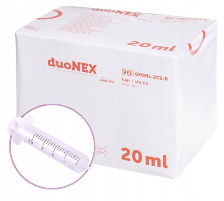 Strzykawki 2częściowe luer duoNEX Zarys 20ml 50szt