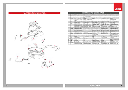 Givi Z4702R listwa ozdobna prawa i lewa czerwona z folią do V47, czarna, rozmiar 40