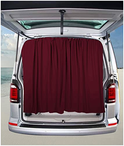 BREMER SITZBEZÜGE Klapa tylna, drzwi skrzydłowe, osłona bagażnika, ochrona przed słońcem, firanka, zasłona kompatybilna z Opel Vivaro B od 2014 roku - 2019 w kolorze czerwonego wina