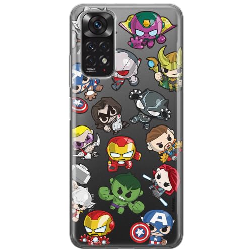 ERT GROUP etui na telefon Xiaomi REDMI NOTE 11S 4G / REDMI NOTE 11 4G, case oryginalny i oficjalnie licencjonowany przez Marvel, wzór Avengers 024, plecki z TPU częściowo przeźroczyste