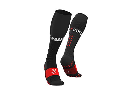 COMPRESSPORT Unisex Full Socks Run skarpety sportowe kompresyjne czarny czarny 1 Jahr