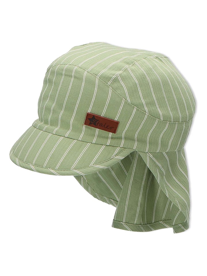 Sterntaler Czapka w kolorze zielonym z osłoną karku