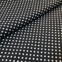 Tkanina bawełniana Czarna w białe groszki 50 x 140 cm