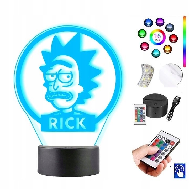 Lampka Na Biurko Rick I Morty 16Kol. Led Plexido
