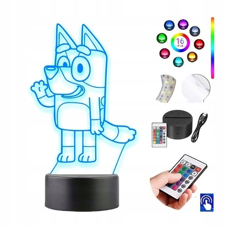 Lampka na biurko Bajka Blue 16 Kolorów LED PLEXIDO