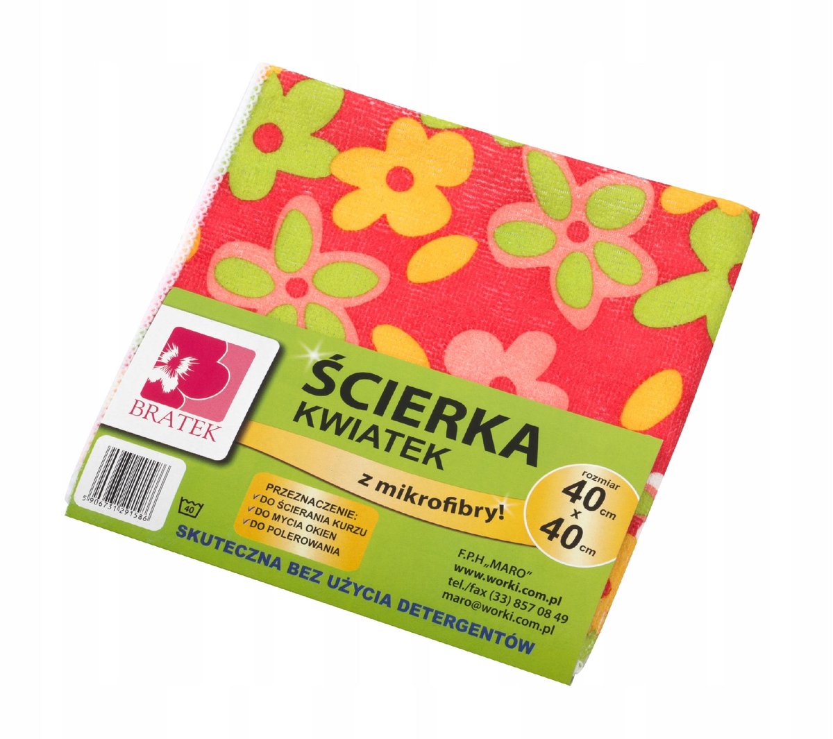 Ścierka Z Mikrofibry Kwiatek Do Kurzu Okien 40X35