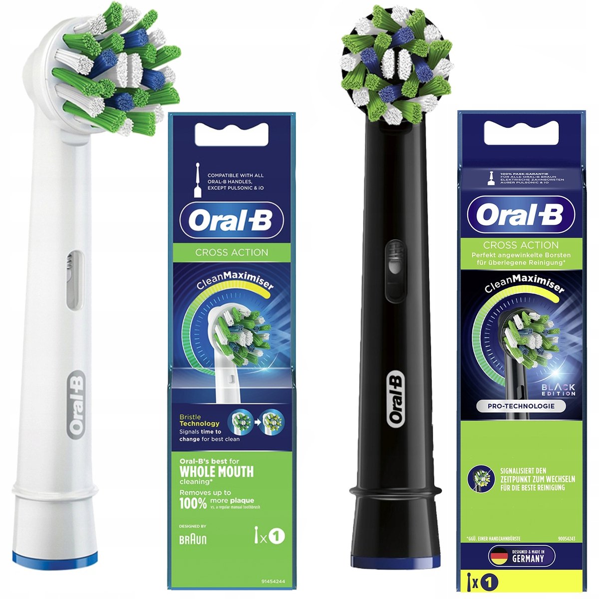 2 Końcówki Oral-B Cross Action EB50 Black White