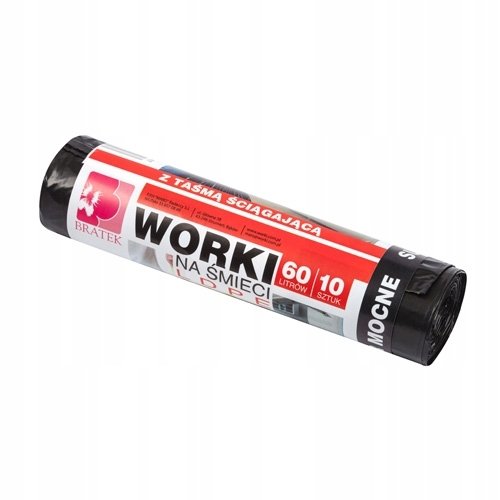 Worki Na Śmieci Z Taśmą 60 Litrów 10 Sztuk Ldpe