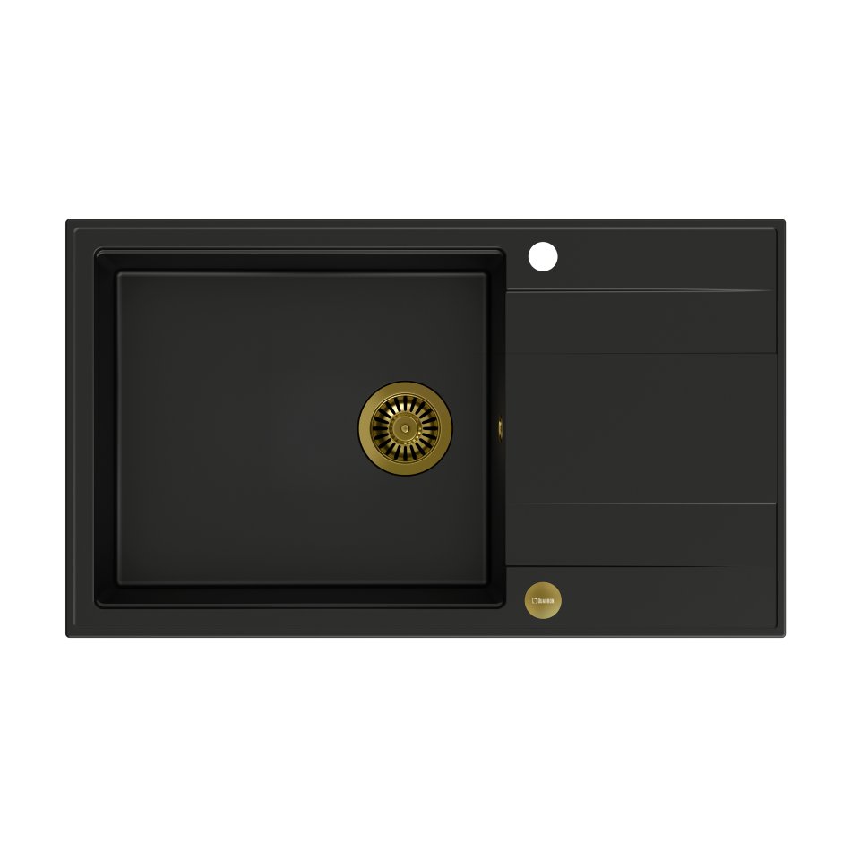 QUADRON Zlew EVAN 136 XL pure carbon + syfon ZŁOTY