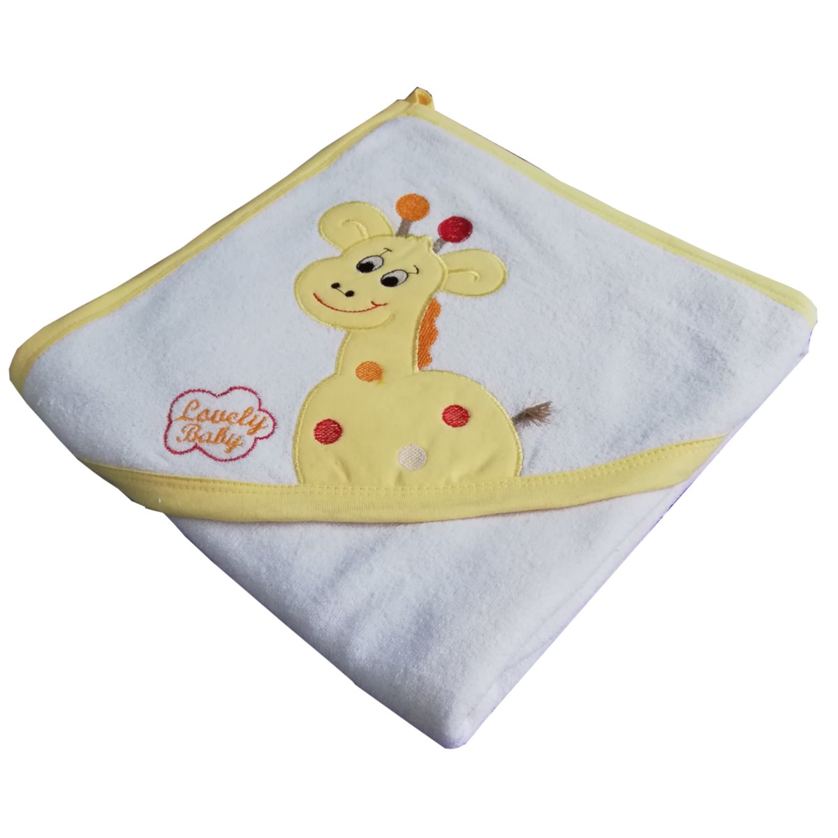Ręcznik Niemowlęcy Kąpielowy Z Kapturkiem Żyrafa Żółta