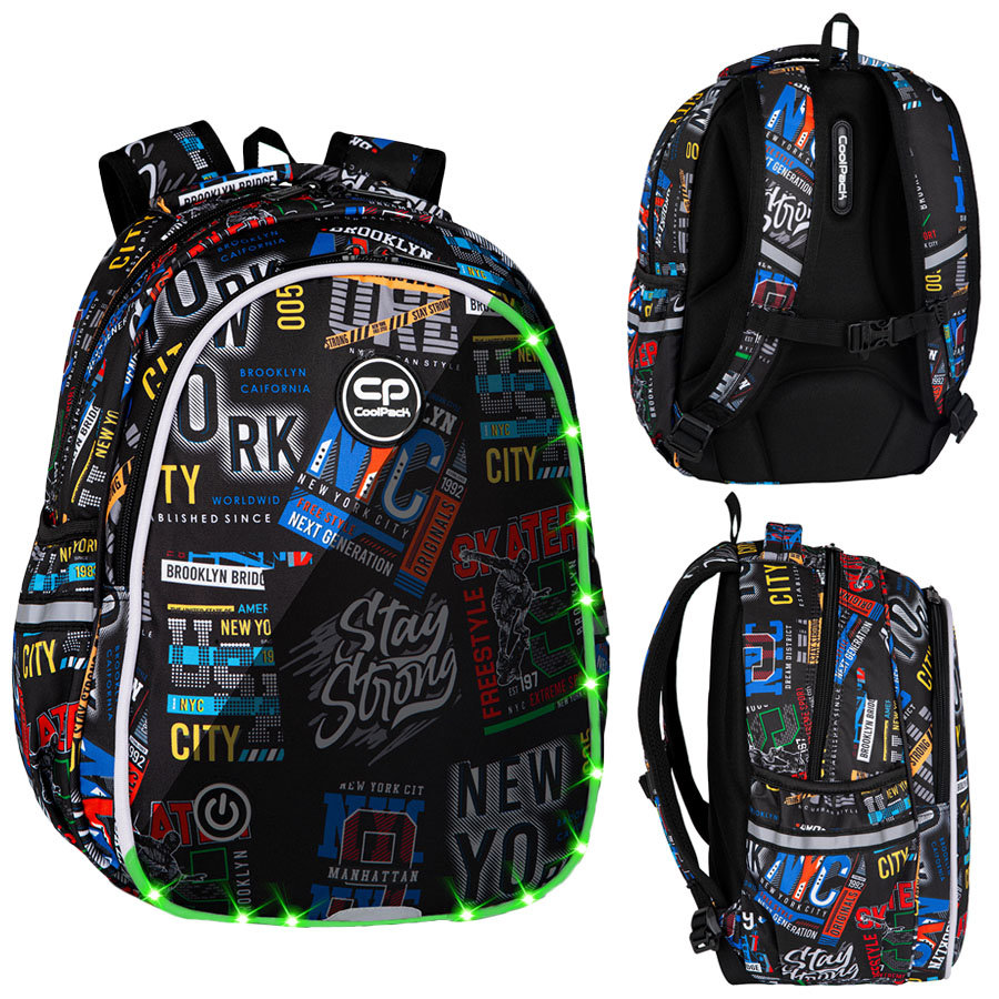 Plecak szkolny Coolpack Jimmy LED Big City F110673