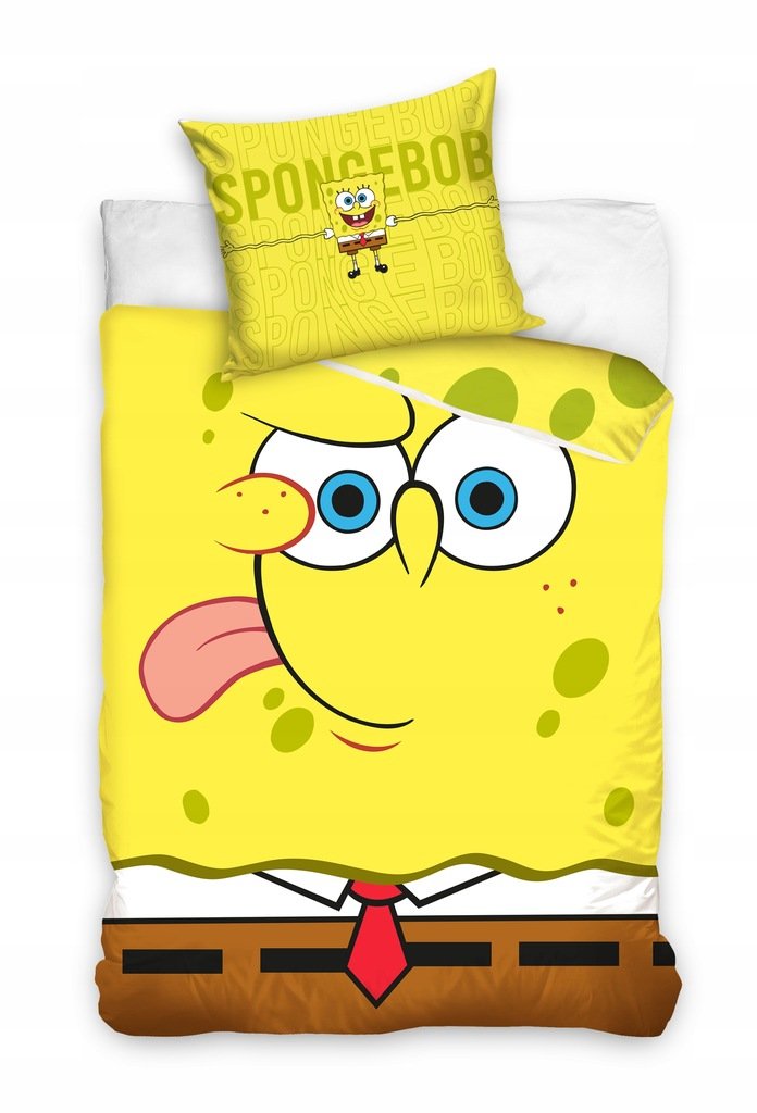 POŚCIEL dziecięca bawełniana SPONGEBOB 160x200 cm