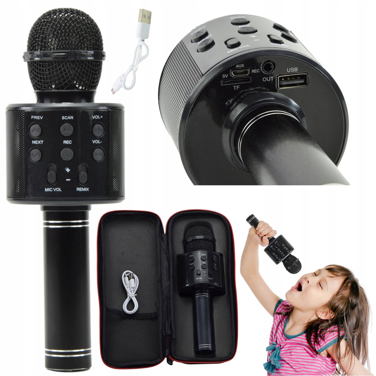 MIKROFON BEZPRZEWODOWY KARAOKE GŁOŚNIK BLUETOOTH