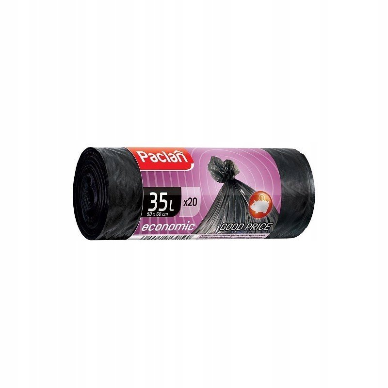 Paclan Worki na śmieci Economic HD czarne 35l 20 szt. NN-HPK-S020-013