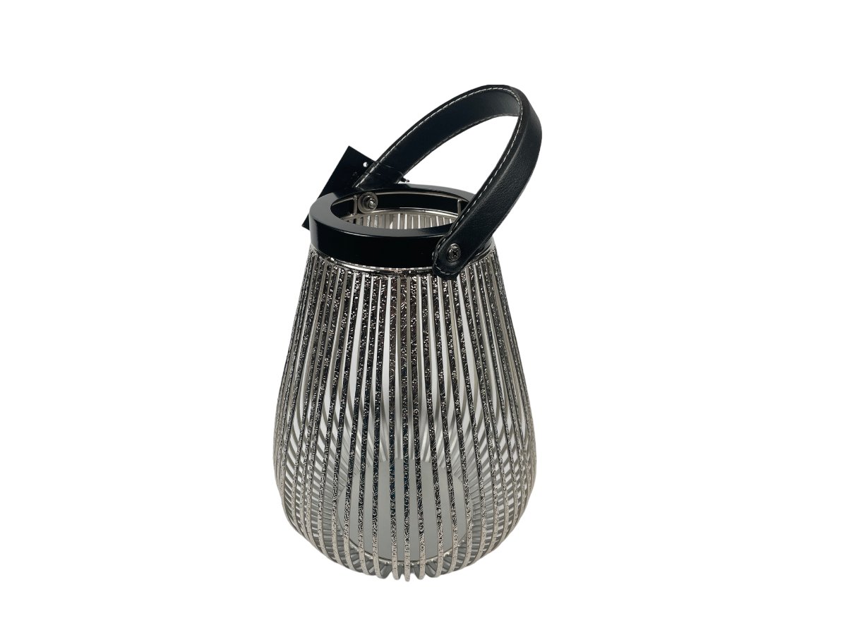 LAMPION ŚWIECZNIK METALOWY CHROM 27 CM