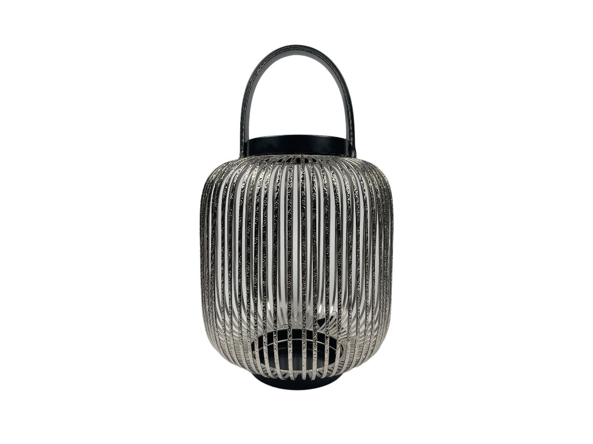 LAMPION ŚWIECZNIK METALOWY CHROM