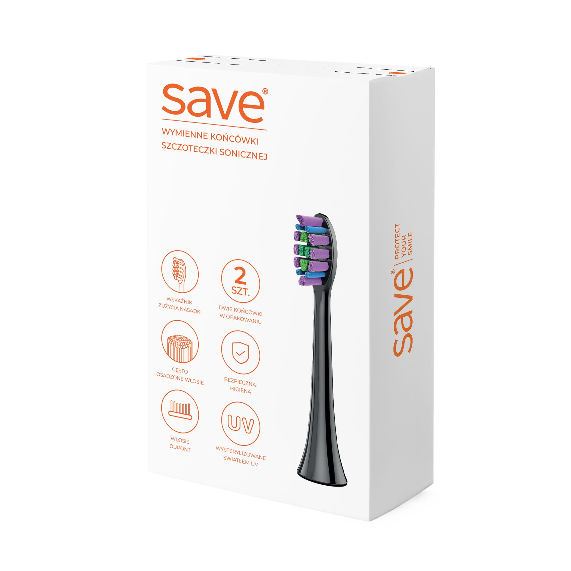 Końcówki szczoteczki sonicznej SAVE (2 szt.)