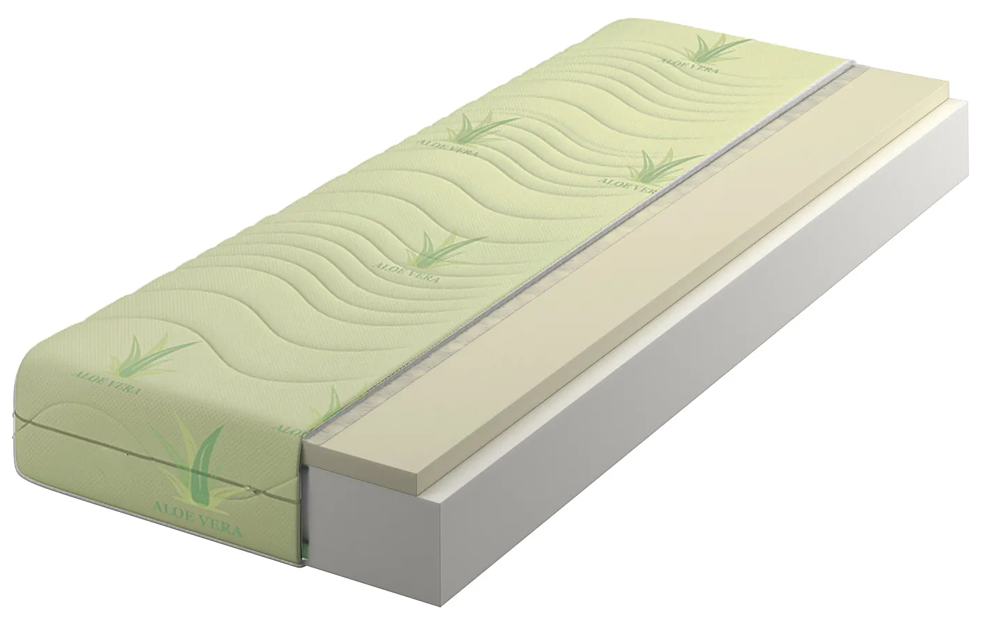 Materac piankowy z visco i pokrowcem aloe vera 120x200 D6-E49
