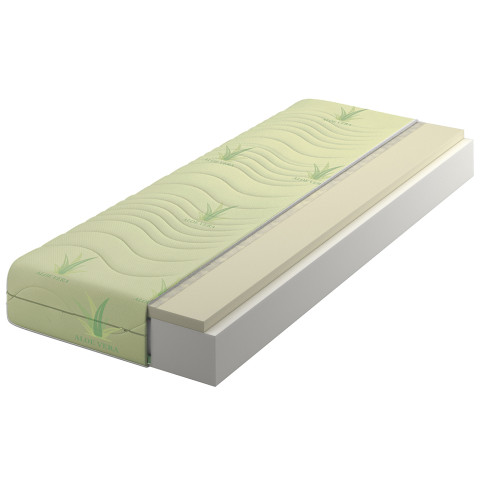 Materac piankowy z visco i pokrowcem aloe vera 180x200 D8-S49