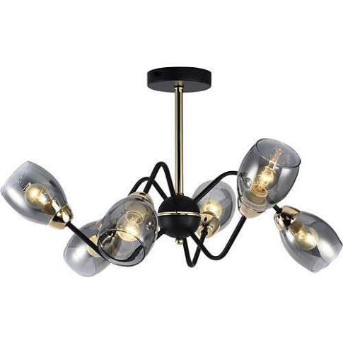 Czarno-złoty sześcioramienny żyrandol - A231 R6-T27