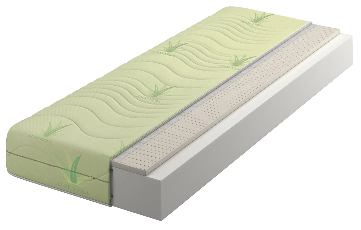 Materac piankowo-lateksowy z pokrowcem aloe vera 180x200 B9-T51