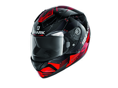 SHARK Męski kask motocyklowy NC, czarny/czerwony, rozmiar XS