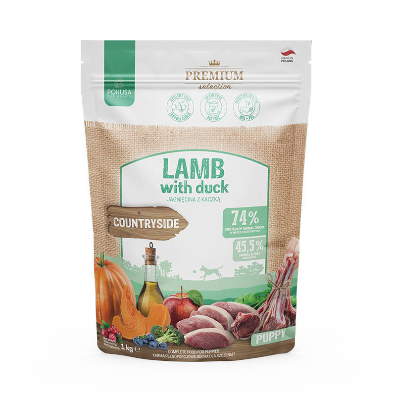 Zdjęcia - Karm dla psów POKUSA Lamb Duck Jagnięcina z Kaczką Puppy 1kg