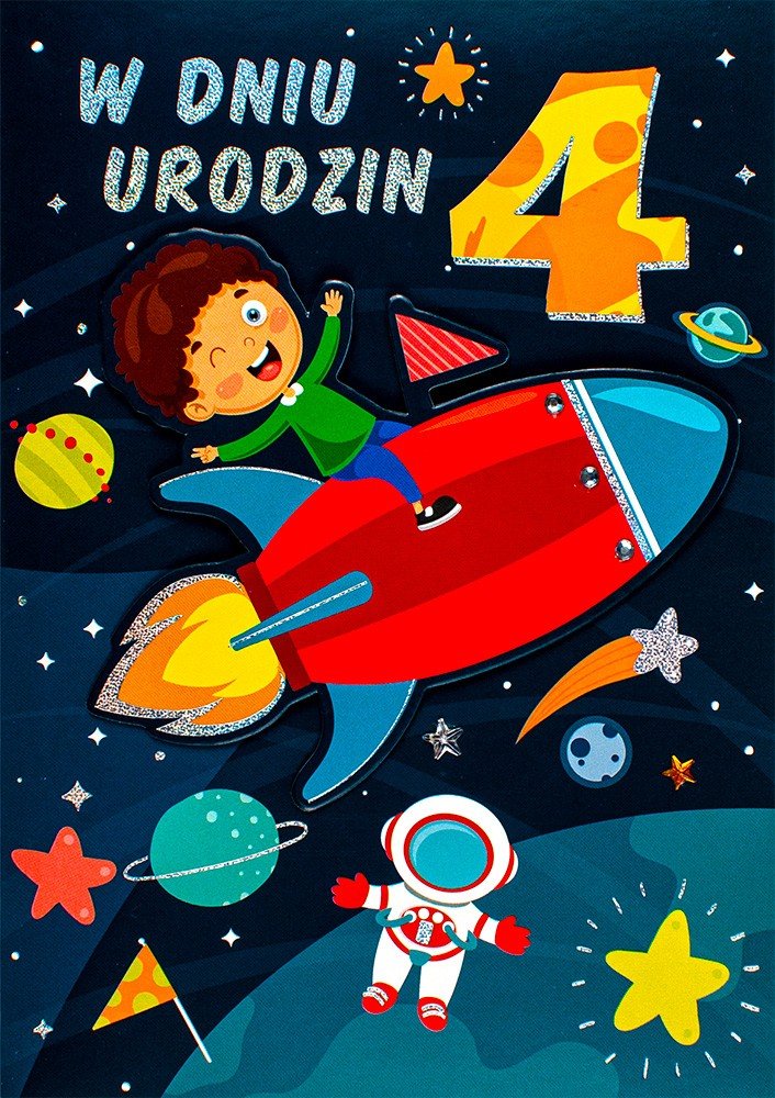 Kartka na 4 urodziny dla chłopca M853