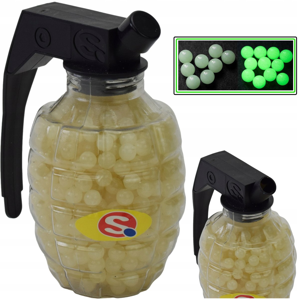 ŚWIECĄCE KULKI PLASTIKOWE 6 mm FLUORESCENCYJNE 800