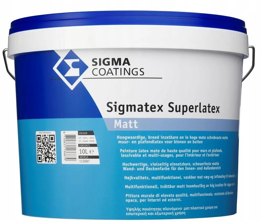 Farba Sigmatex Superlatex mat 10L Biała
