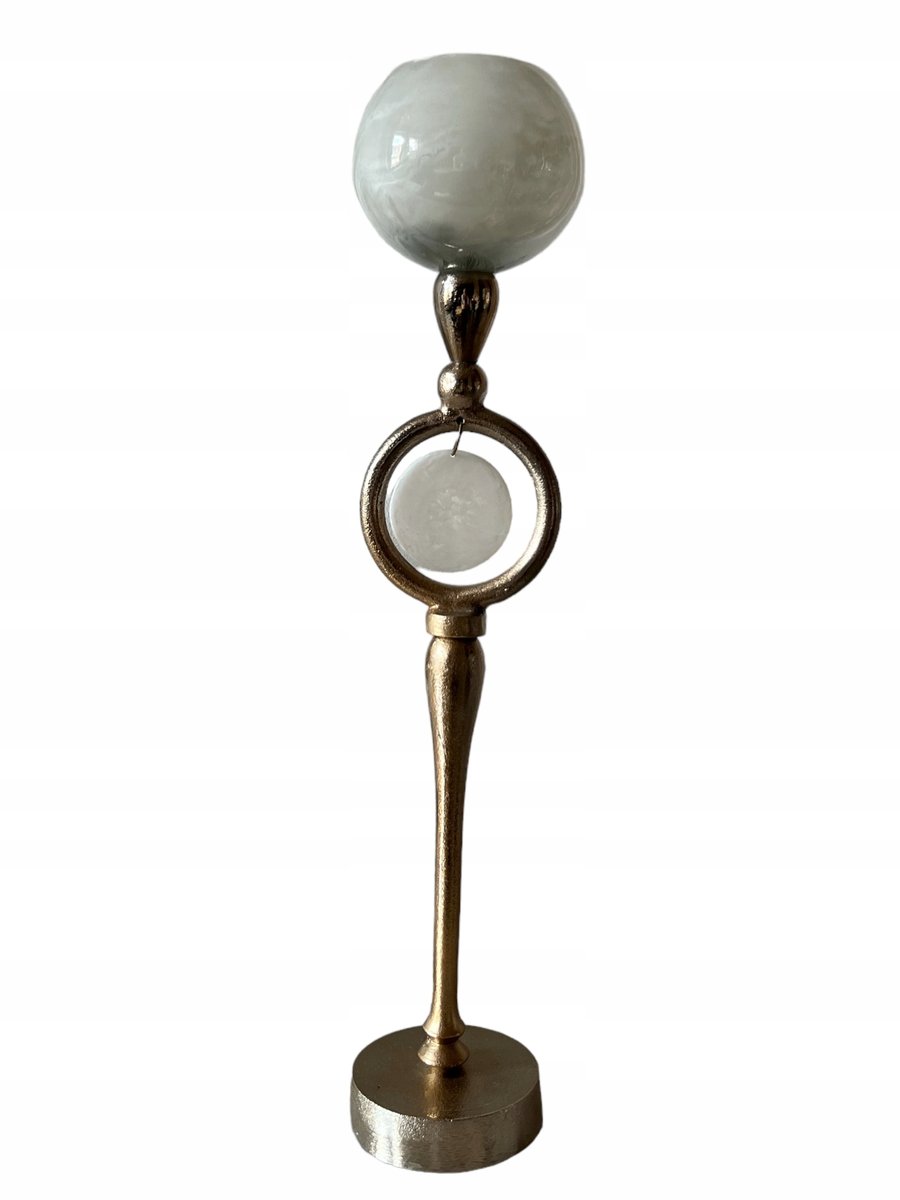 ŚWIECZNIK METAL SZKŁO DUŻY 54 CM