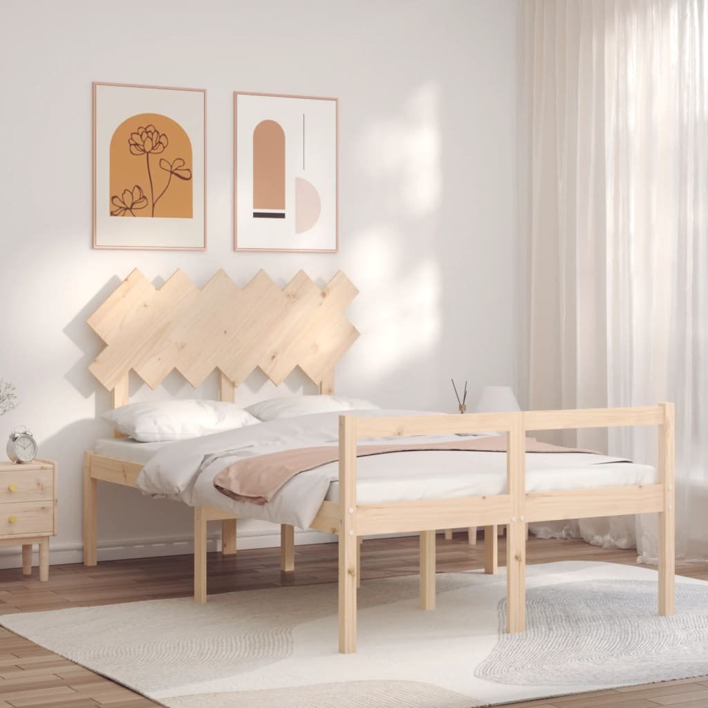 Rama łóżka z wezgłowiem, 120x200 cm, lite drewno Lumarko!