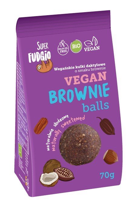 Super Fudgio Kulki daktylowe o smaku brownie 70 g Bio