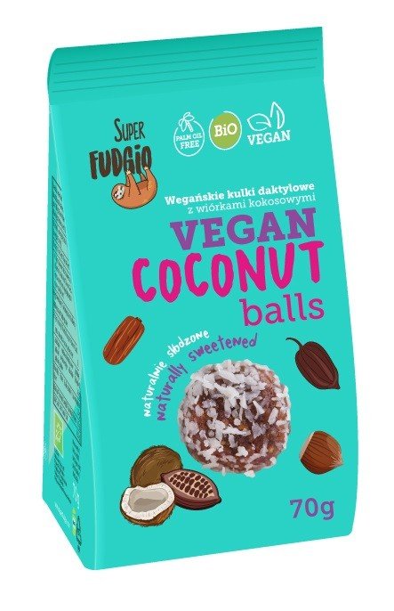 Super Fudgio Kulki daktylowe z wiórkami kokosowymi 70 g Bio