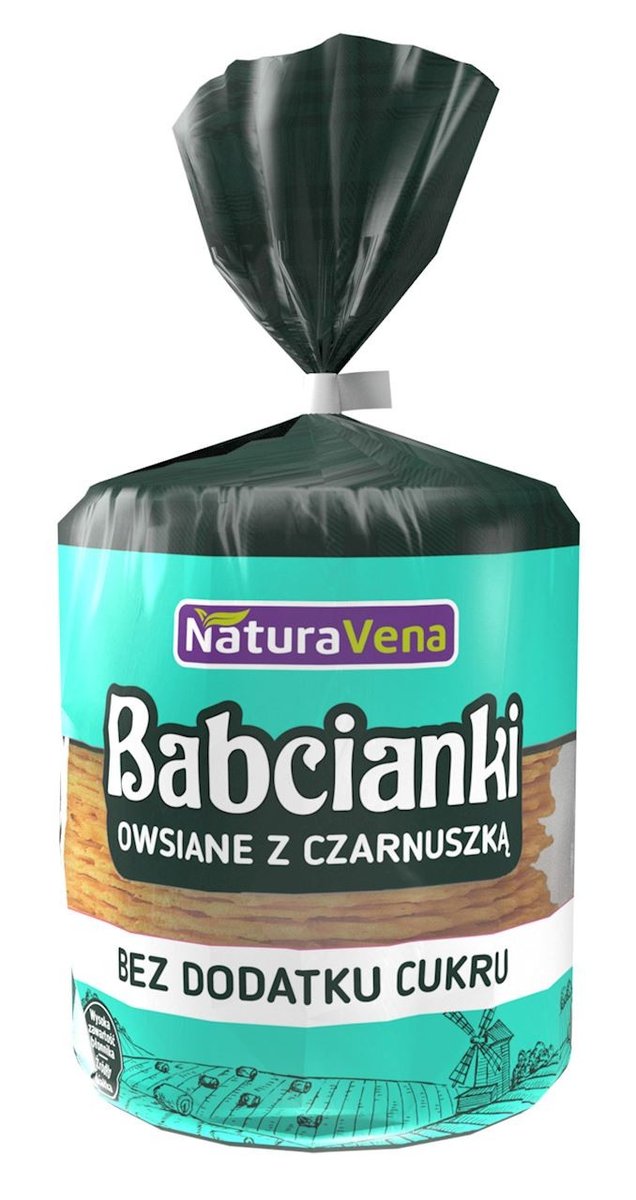 NaturaVena Babcianki owsiane z czarnuszką bez dodatku cukru 100 g
