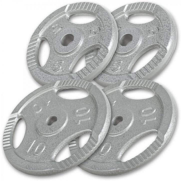 Gorilla Sports Zestaw obciążeń typu 30kg - 2 x 5kg, 2 x 10kg (100138-00003-0115)
