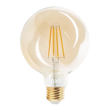 Żarówka LED E27 Filament 6W 550Lm 2200K średnica 80mm bursztynowa ściemnialna