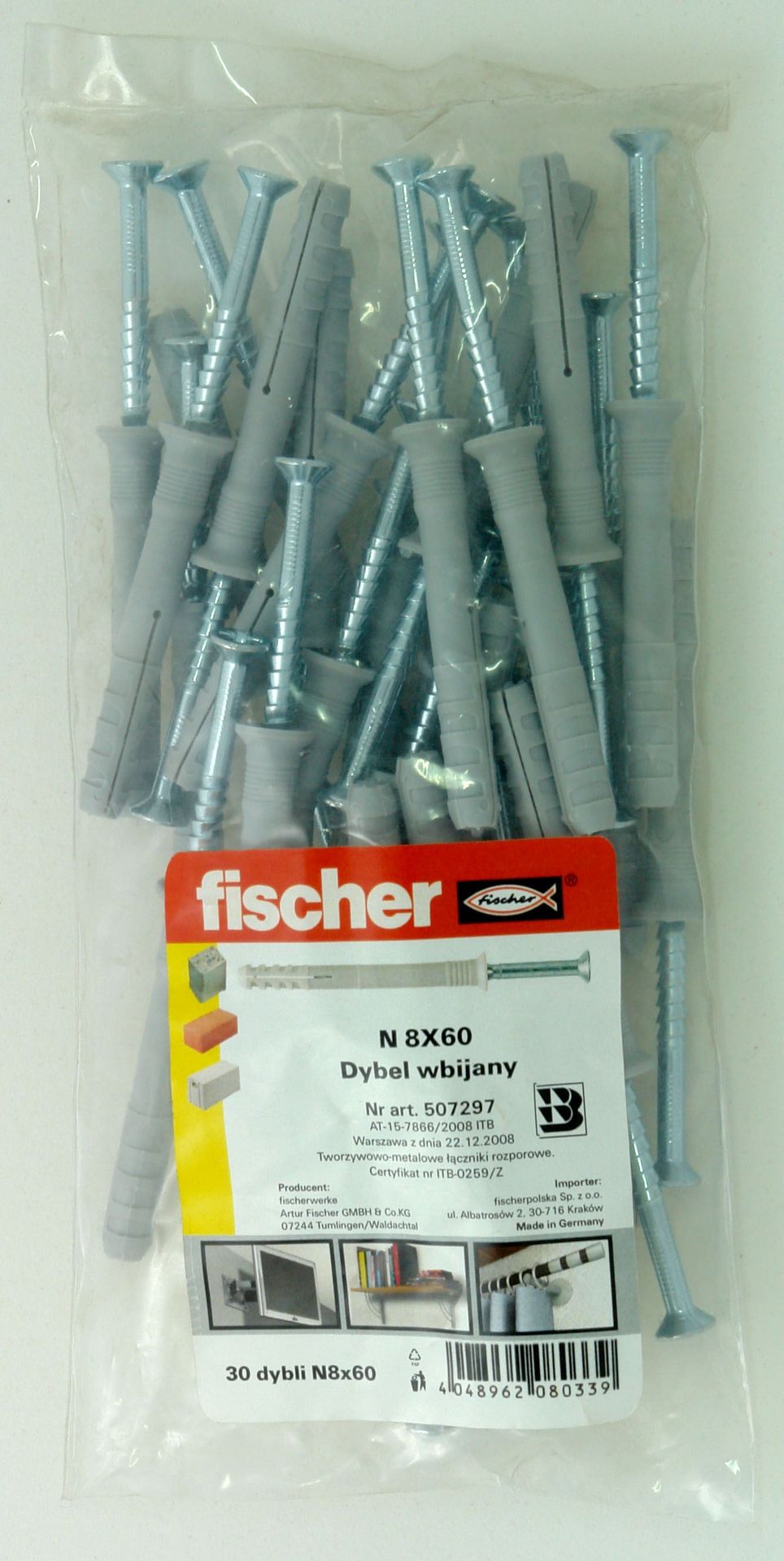 Kołek do wbijania 8.0x60 mm (30 szt.)