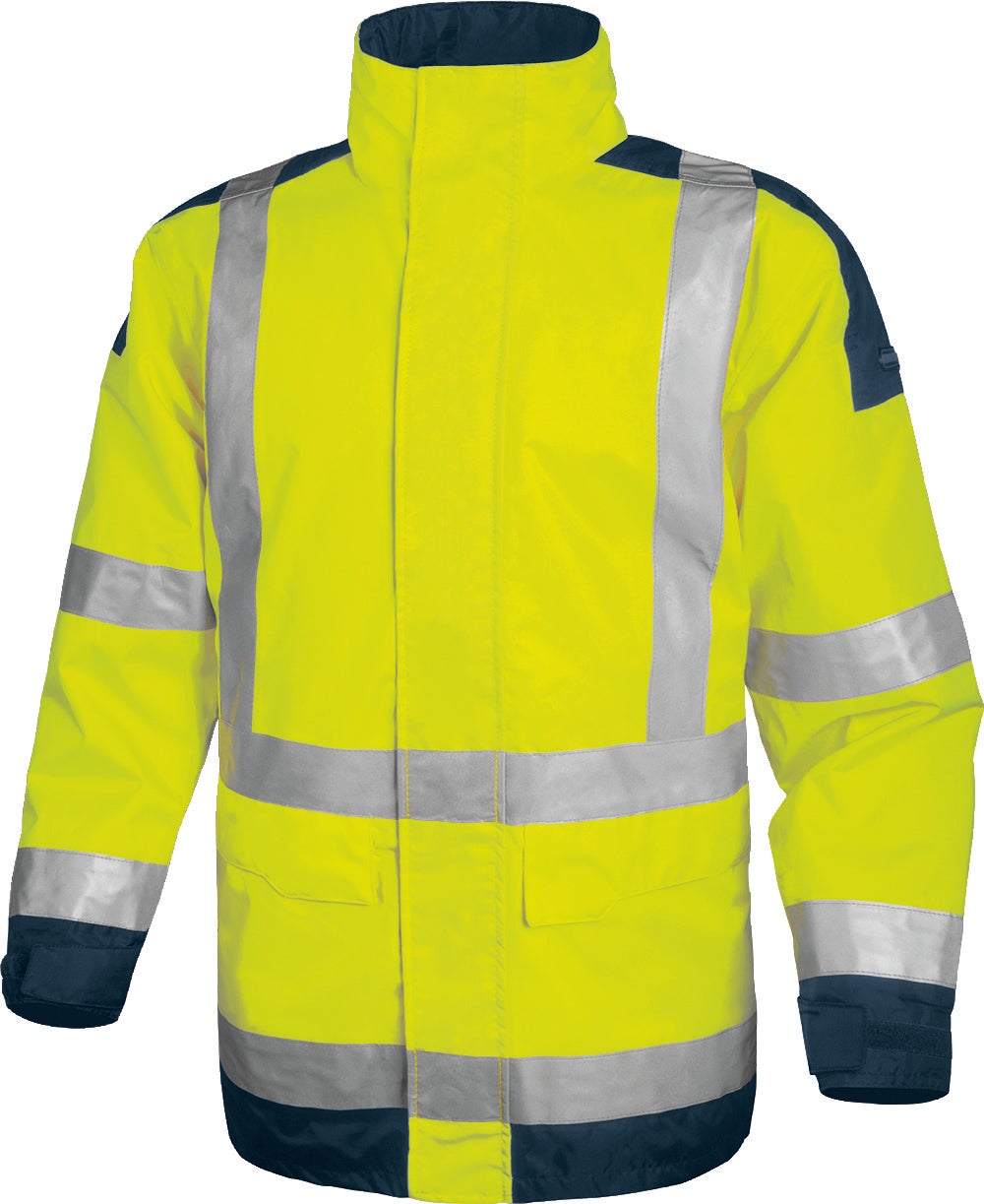 Delta Plus Kurtka ostrzegawcza ocieplana z poliestru Oxford powlekanego poliuretanem kl. 3 kol.żółty fluo-granatowy roz.3XL CORP EASYVJM3X EASYVJM3X