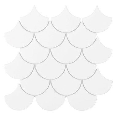 Mozaika ceramiczna Mini Fishscale White 29.6x30 cm