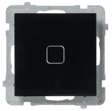 Łącznik dotykowy schodowy/krzyżowy Ospel Sonata Touch ŁPD-25RS/m/32 podtynkowy z podświetleniem 10AX 230V czarne szkło