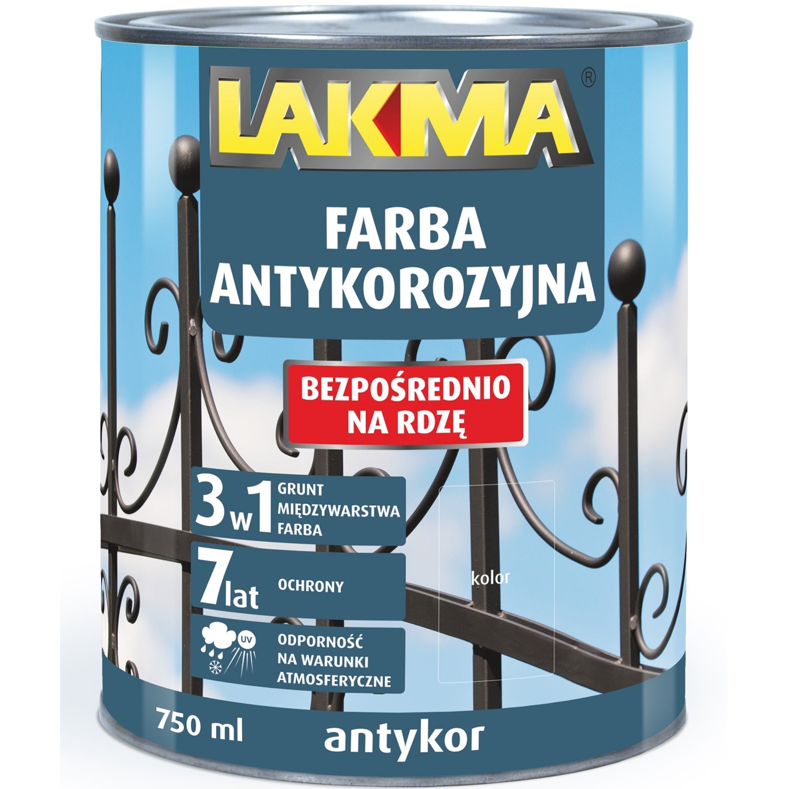 Фото - Фарба / емаль Lakma Farba antykorozyjna Antykor  żółty 0,75l 