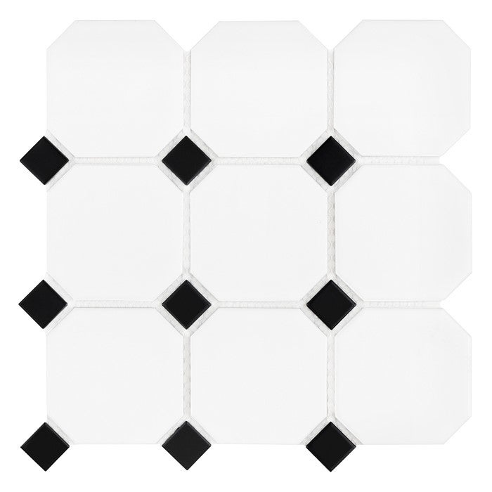 Mozaika ceramiczna Octagon White 95 Matt 30.1x30.1 cm