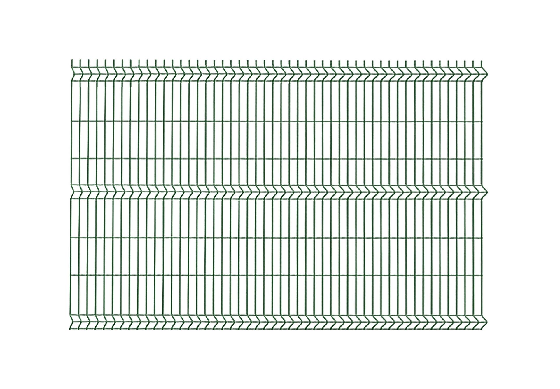 Panel ogrodzeniowy 3D zielony, 123x250 cm, oczko 50x200 mm, drut 4 mm
