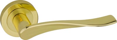Klamka AMB Augusta, okrągły szyld, złota