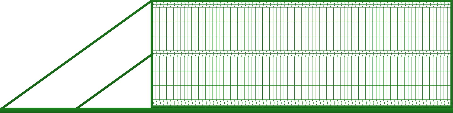 Brama ogrodzeniowa panelowa przesuwna zielona, 150x400 cm, lewa