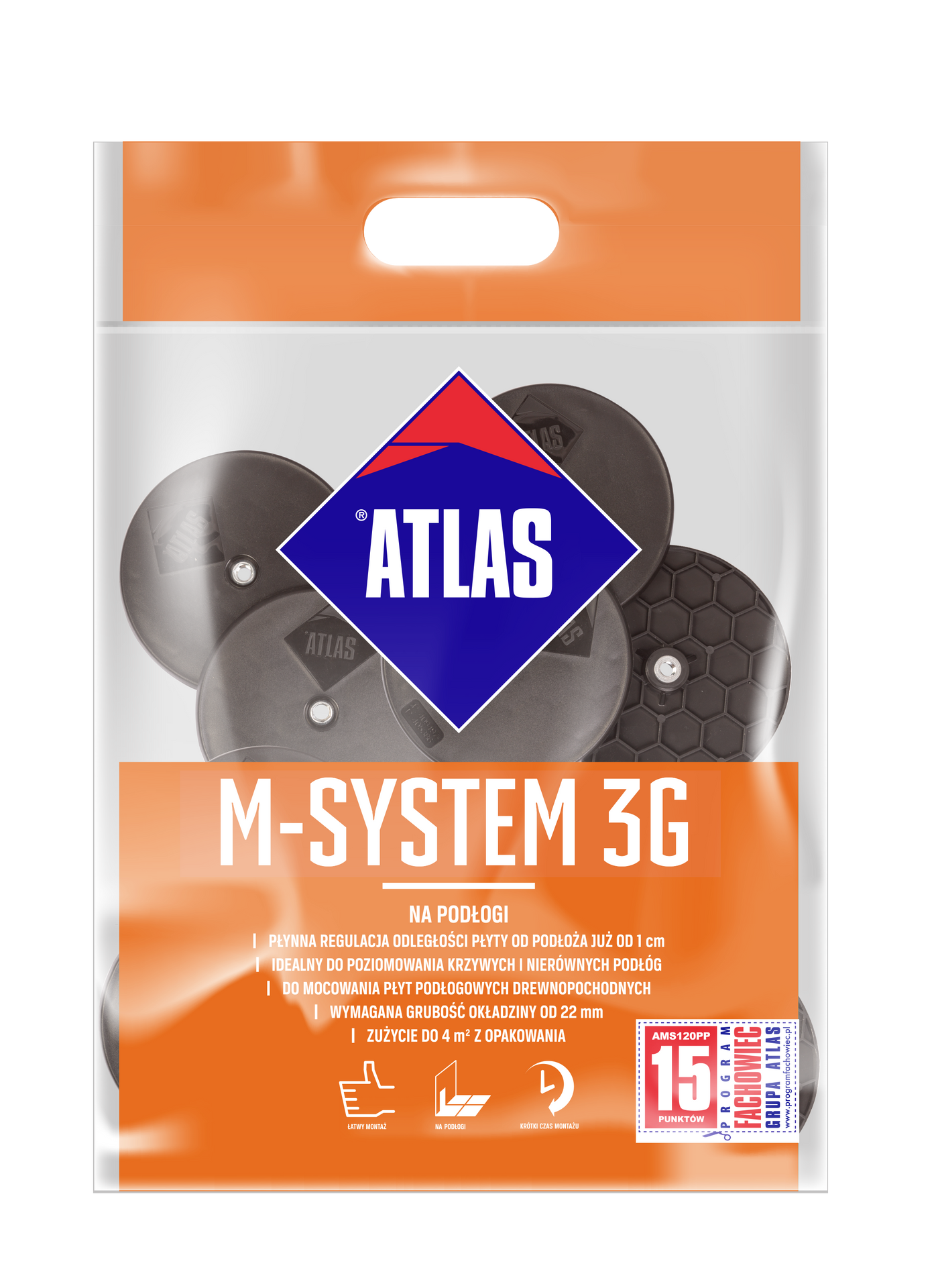 Łączniki do mocowania płyt Atlas M-system 3G 160 mm podłoga